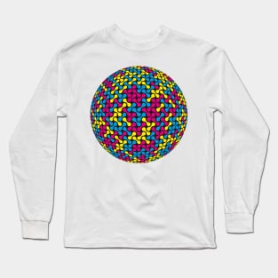 CMYK Metaballs Pattern Sphere Long Sleeve T-Shirt